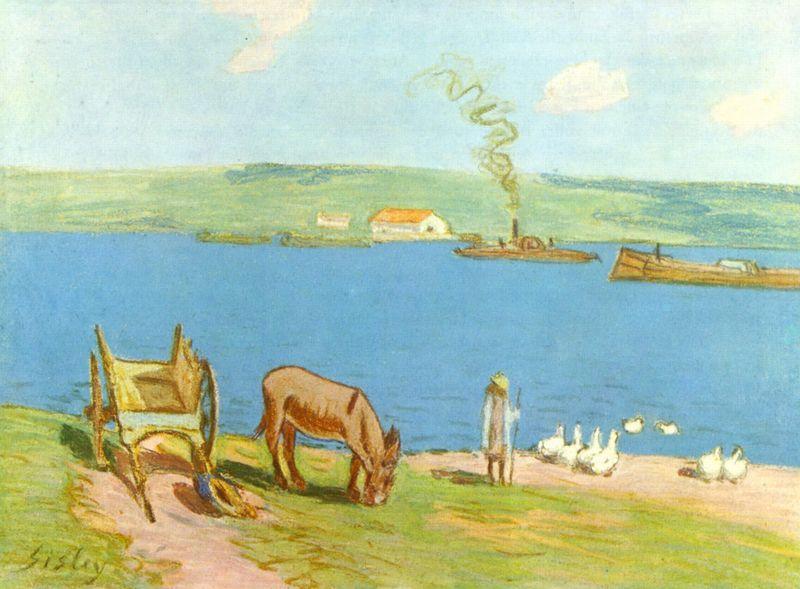 Alfred Sisley Flussufer China oil painting art